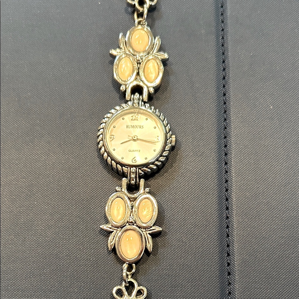 Rumours Quartz Silver and cream Stone Bracelet Watch. Used